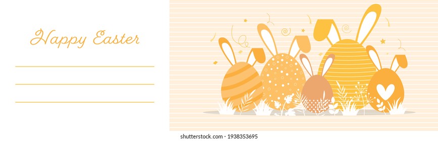 Happy Easter card. Postcard with place for text.	