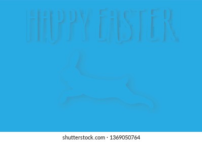 Happy Easter Card, Poster with bunny ears - Vector