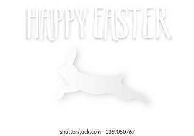 Happy Easter Card, Poster with bunny ears - Vector
