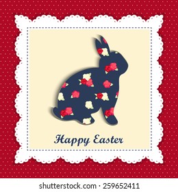 happy Easter. card. Easter rabbit.