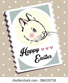Happy Easter card with rabbit