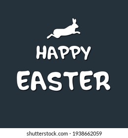 Happy easter card with rabbit ears. Easter bunny. Concept of a card with wishes