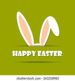 Happy Easter card with rabbit ears