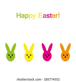 Happy Easter card with rabbits
