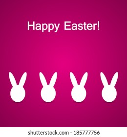 Happy Easter card with rabbits