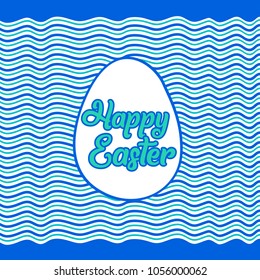 Happy easter card retro design template big egg