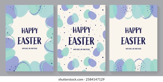 Happy Easter card set. Vector