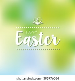Happy Easter Card with spring background