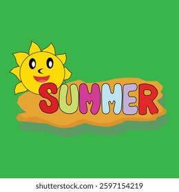 happy easter card, summer theme