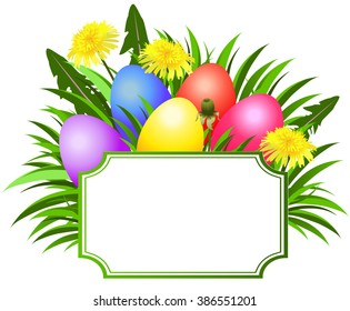Happy Easter  card with tag for yours text.