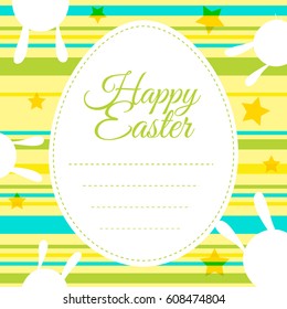 Happy Easter card template with colorful background illustration