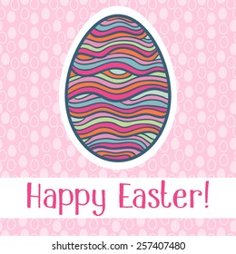Happy Easter card template with egg
