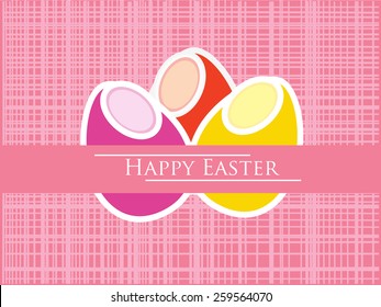 Happy Easter card template, with Easter eggs.