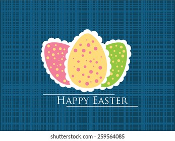 Happy Easter card template, with Easter eggs.