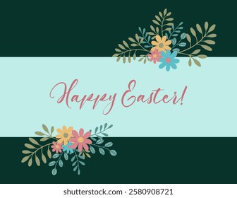 Happy Easter card template. Spring holiday