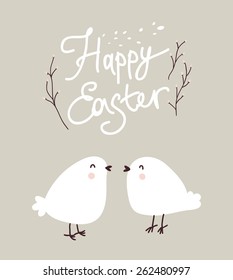 Happy easter card in vector