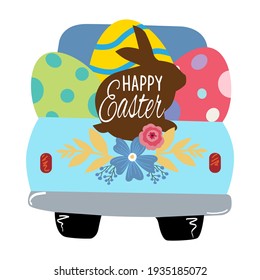 Feliz tarjeta de Pascua. Ilustración de arte vectorial.