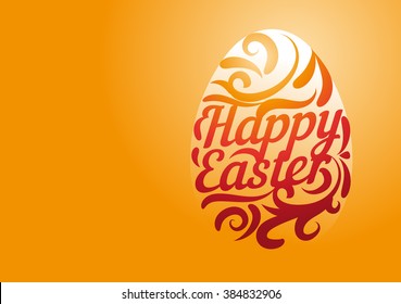 Happy Easter Card. Vector. Calligraphy