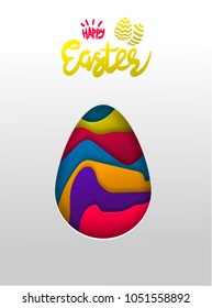 happy easter card, happy easter vector, colorful 3D, Easter eggs