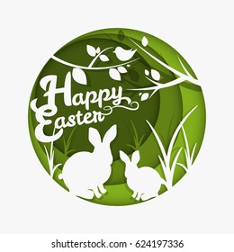 Happy Easter card. Vector greeting card. Vector illustration