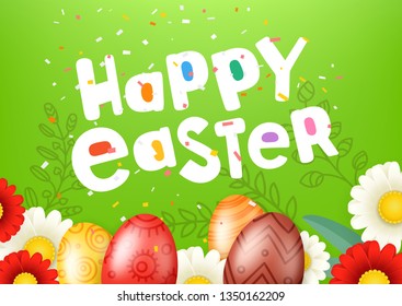 Happy Easter card. Vector illustration 
