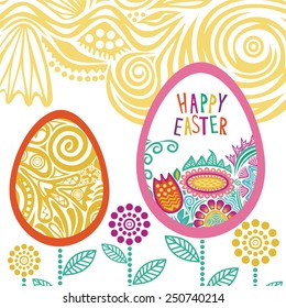 Happy easter card vector illustration