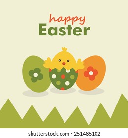 happy easter card. vector illustration