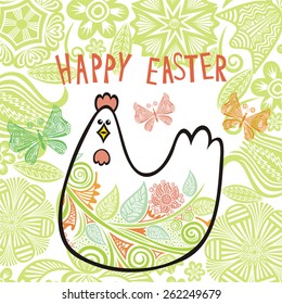 Happy easter card vector illustration