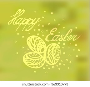 Happy easter card . Vector illustration hand drawn .