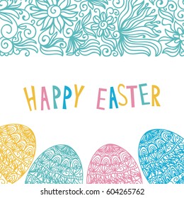 Happy Easter card. Vector illustration.