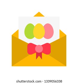 Happy easter card vector, Isolated Easter flat design icon