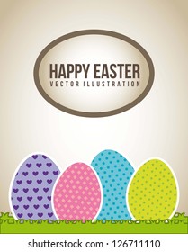 happy easter card, vintage style. vector illustration