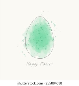 Happy easter card. Watercolor Easter egg. Vector illustration, EPS 10.
