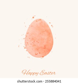 Happy easter card. Watercolor Easter egg. Vector illustration, EPS 10.