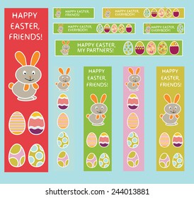happy easter cards, banners, icons vector