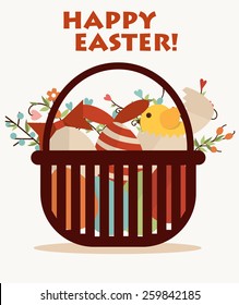 Happy easter cards with easter egg. Vector illustration. 