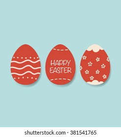 Happy easter cards with Easter eggs. Vector illustration.