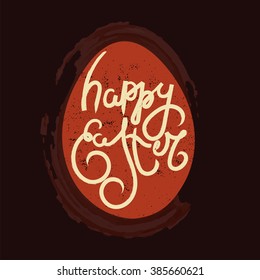 Happy easter cards with Easter eggs. Vector illustration. Modern calligraphy. 