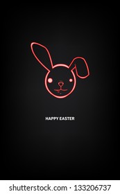 Happy easter cards illustration with easter bunny, easter rabbit and font.