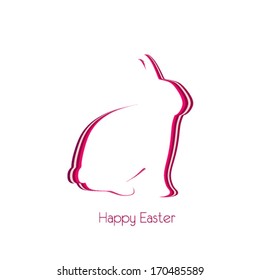 Happy easter cards illustration with easter bunny,