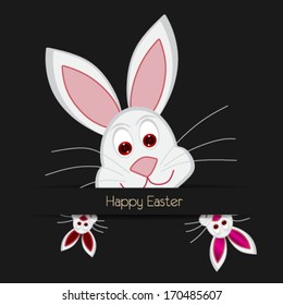 Happy easter cards illustration with easter bunny,