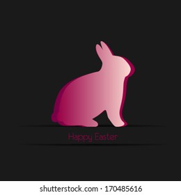 Happy easter cards illustration with easter bunny,