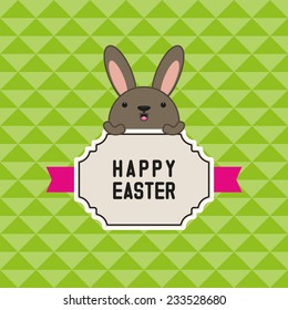 Happy easter cards illustration with bunny. Vector illustration.