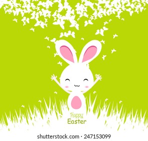 Happy easter cards illustration with easter bunny