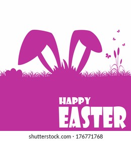 Happy easter cards illustration with easter egg  and fonts. Vector.