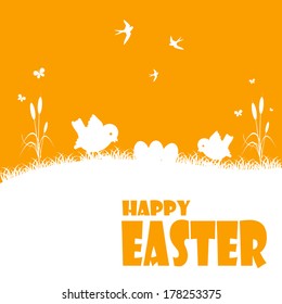 Happy easter cards illustration with easter egg and fonts. Vector.