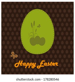 Happy easter cards illustration with easter egg and fonts. Vector.