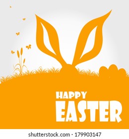 Happy easter cards illustration with easter egg  and fonts. Vector.