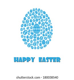 Happy easter cards illustration with easter egg. Vector. Illustration.