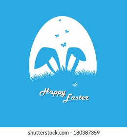 Happy easter cards illustration with easter egg  and fonts. Vector.